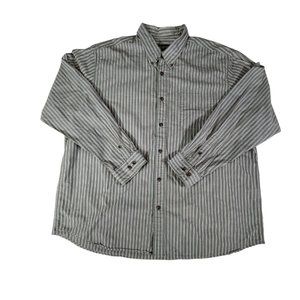 Eddie Bauer Shirt Mens XXL Green Plaid Button Down Long Sleeve Striped